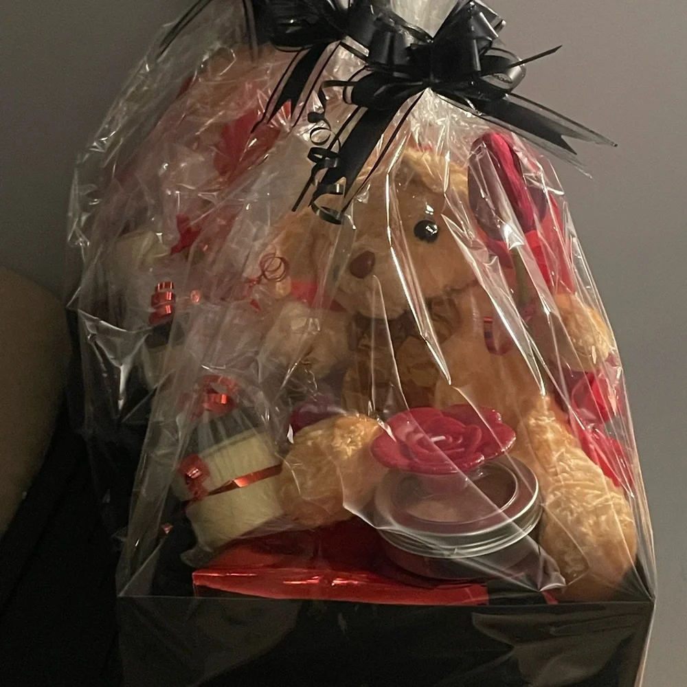 Elegant Black and Red Gift Basket